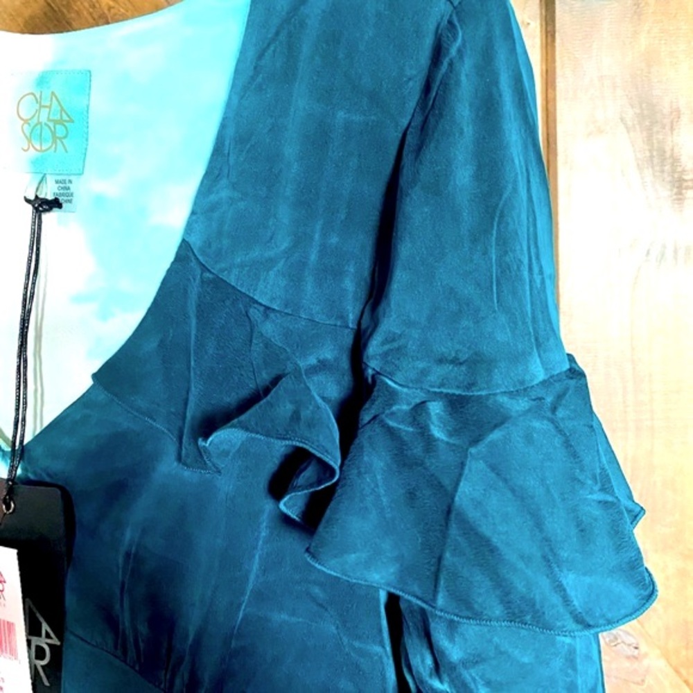 Chaser Ruffled Silk Tie Dye Mini Dress NWT - Picture 5 of 16